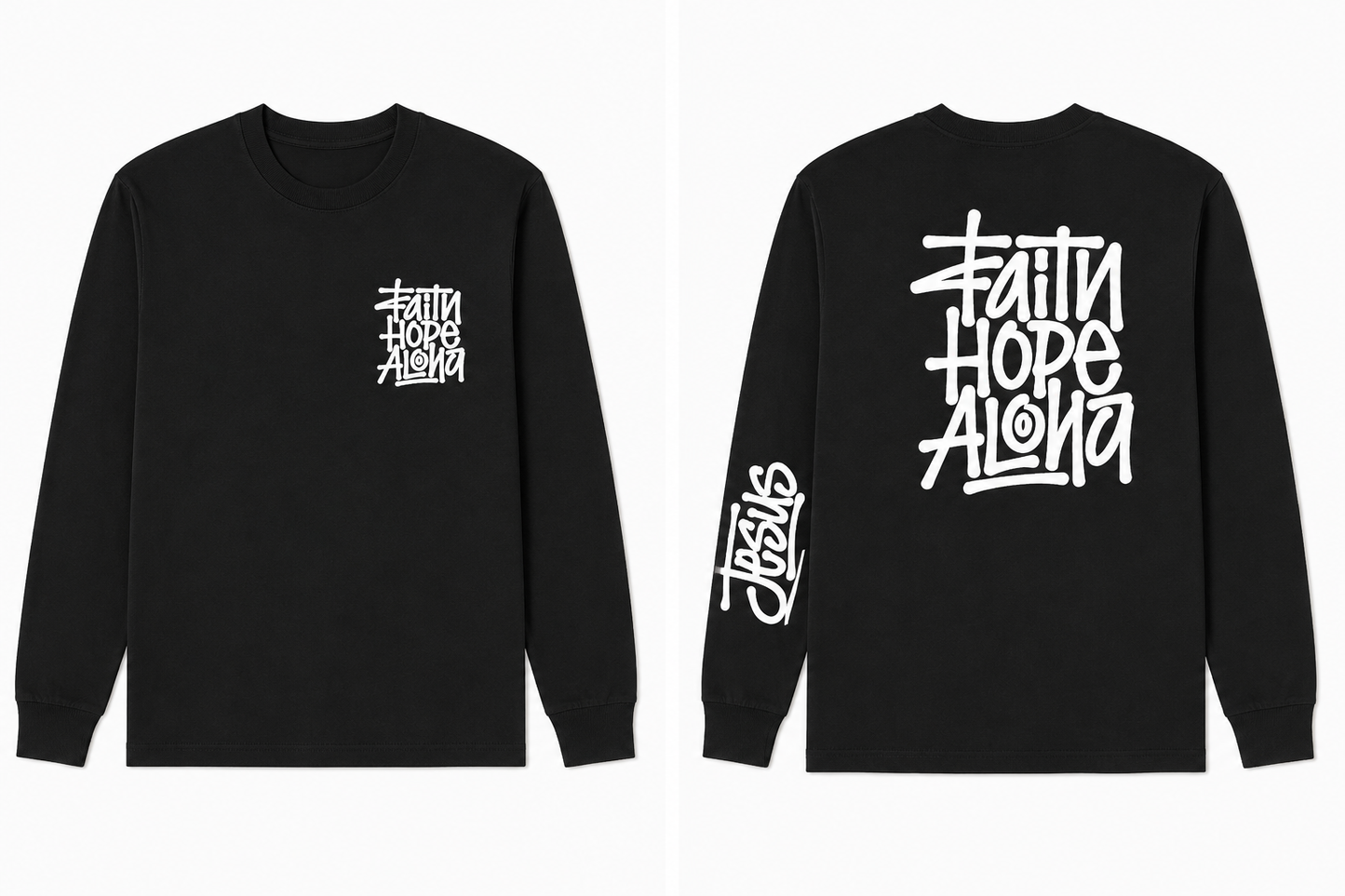 FHA X JESUS IS OUR LORD Black/White Longsleeve