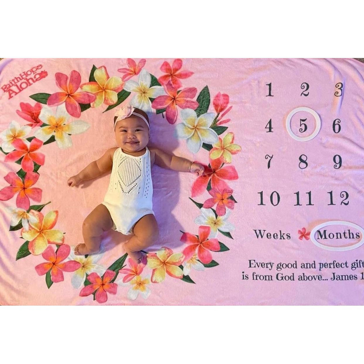 Leialoha Baby Pink Milestone Blanket