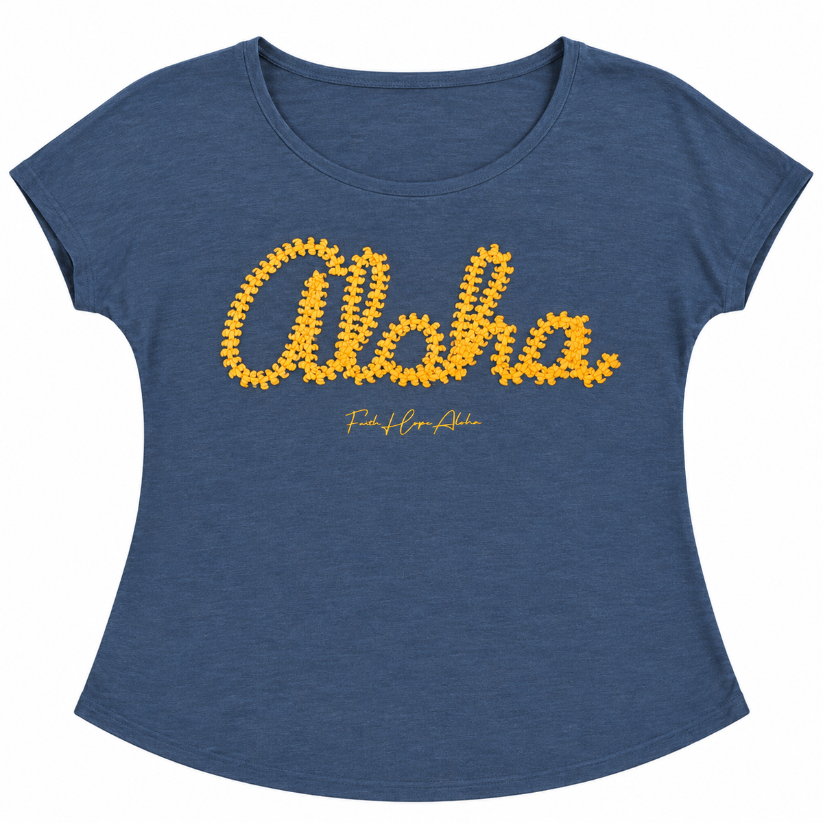 Aloha Denim Blue Puakenikeni Dolman Tee ʻ