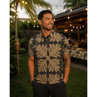 Mocha Ulu Quilt Mens Polo