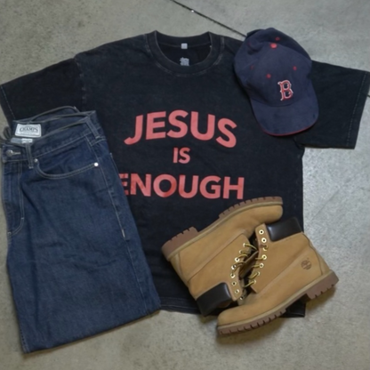 JESUS IS ENOUGH Black/Red Tee