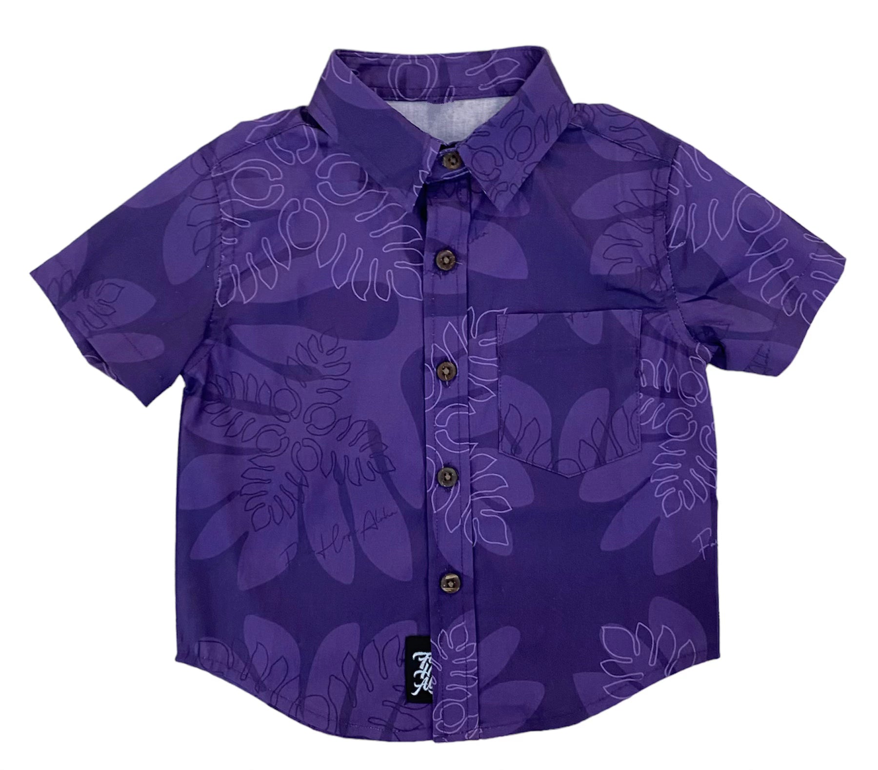 Poni Purple Quilt Boys Aloha Shirt