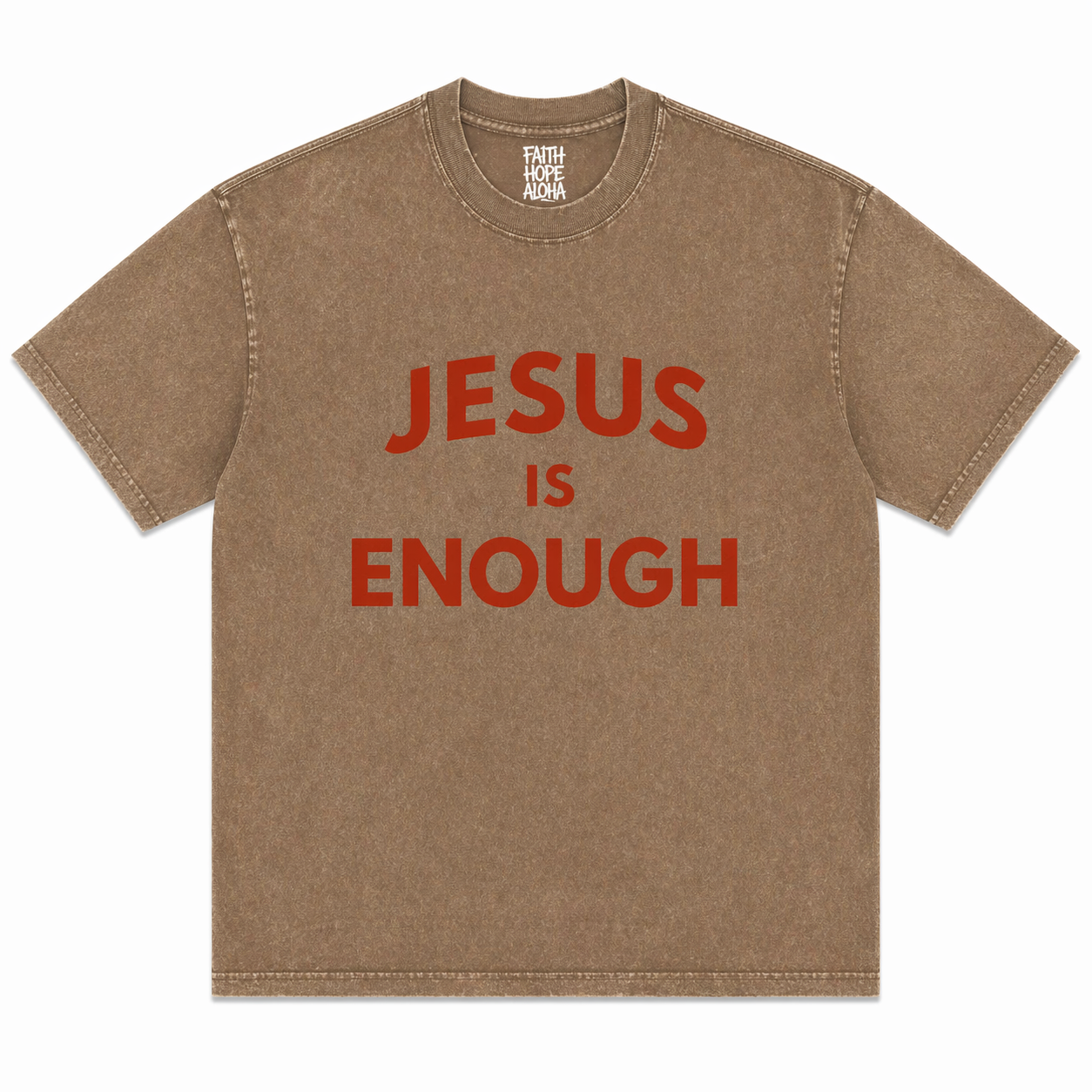 JESUS IS ENOUGH Brown/Red Tee
