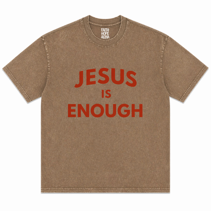 JESUS IS ENOUGH Brown/Red Tee