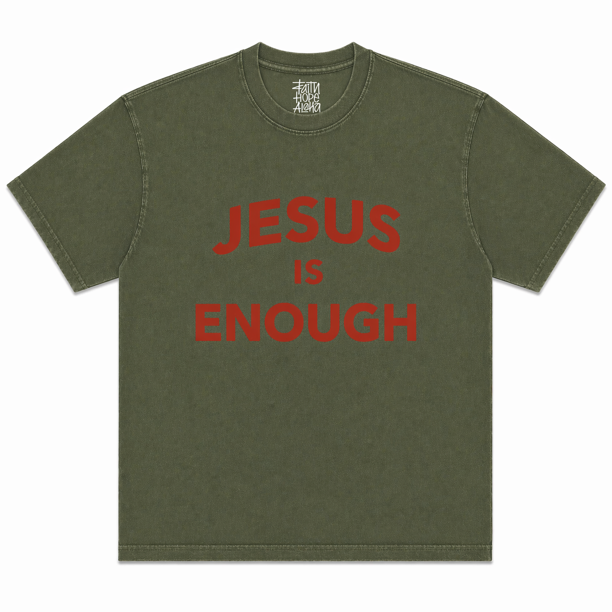 JESUS IS ENOUGH Green/Red Tee