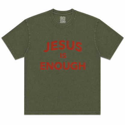 JESUS IS ENOUGH Green/Red Tee