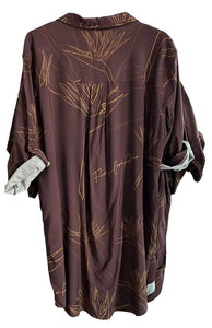 Brown and Good Bird of Paradise Aloha Tee Dress