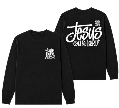 FHA X JESUS IS OUR LORD Black/White Longsleeve
