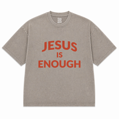 JESUS IS ENOUGH Gray/Red Tee