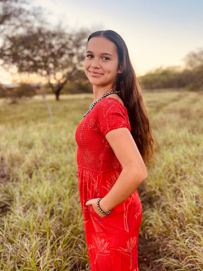 Red and Gold Bird of Paradise Jumpsuit