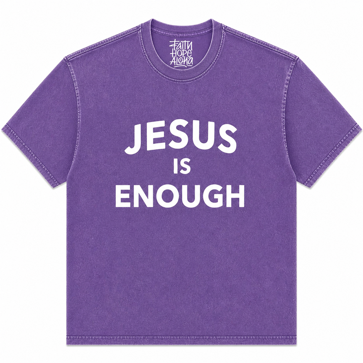 JESUS IS ENOUGH Purple/White Tee