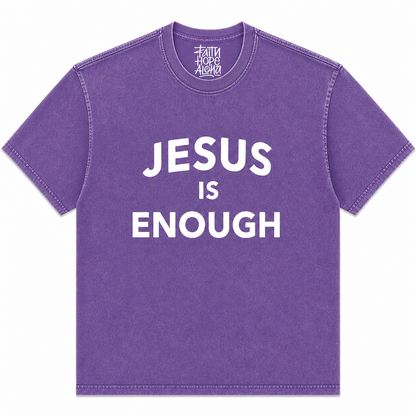 JESUS IS ENOUGH Purple/White Tee