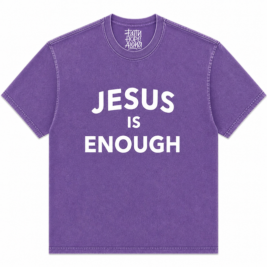 JESUS IS ENOUGH Purple/White Tee