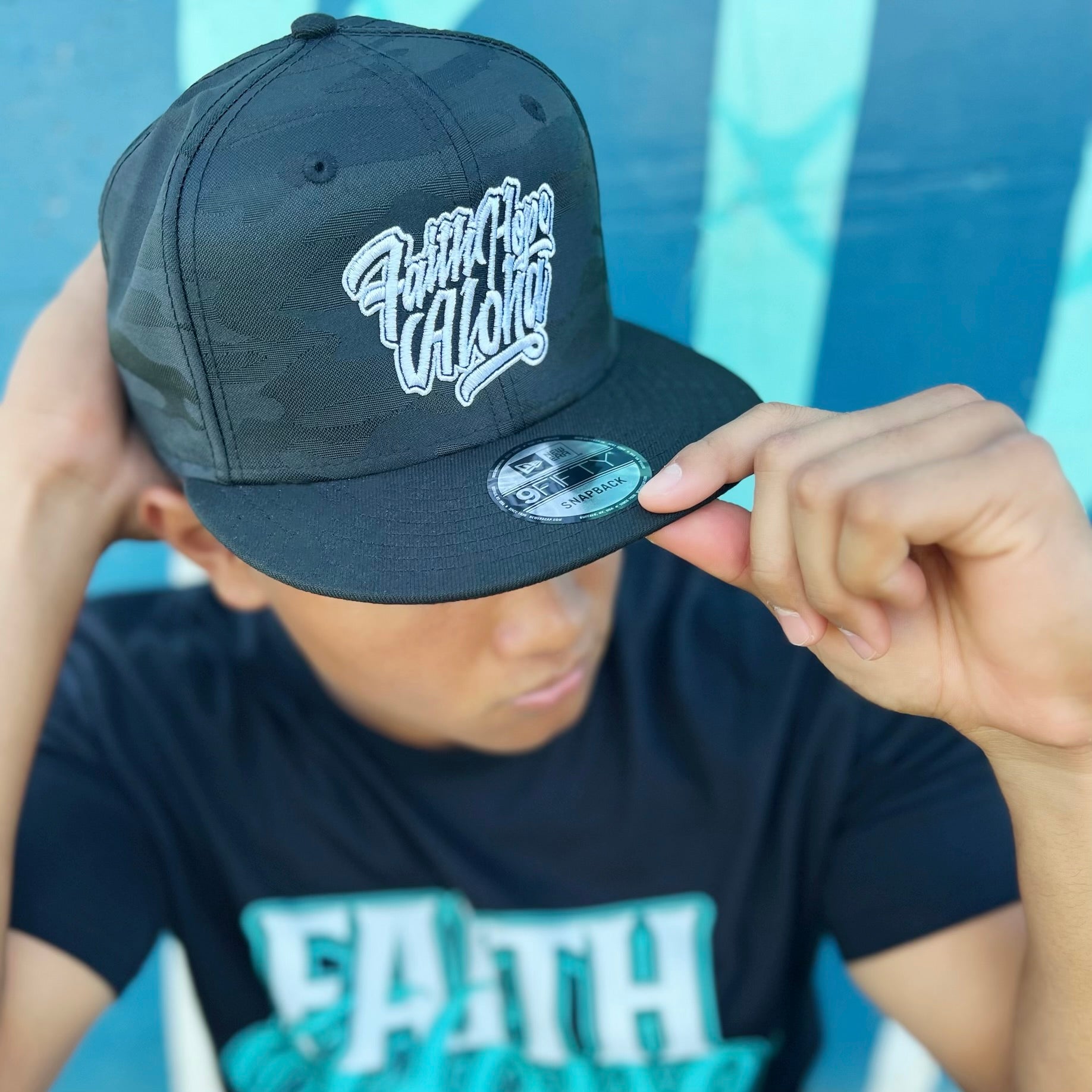 9 FIFTY Black Camo Logo Embroidery Snapback