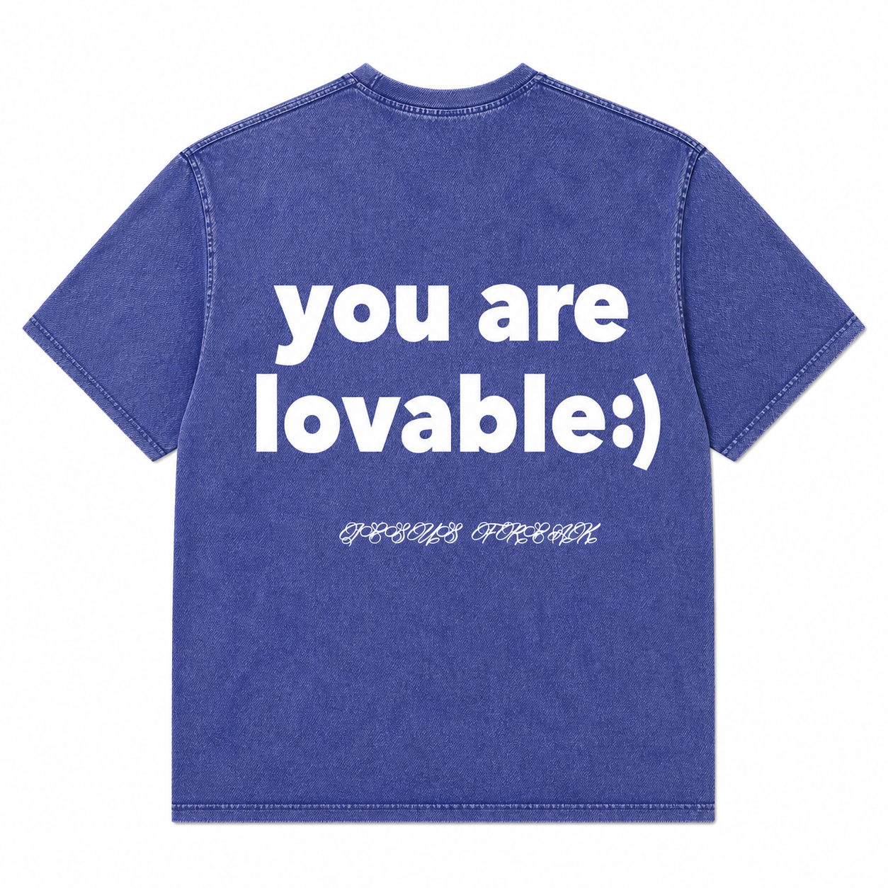 JESUS IS ENOUGH Blue/White Tee