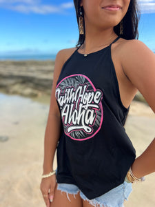 Monstera Ohana Womens Halter Tank