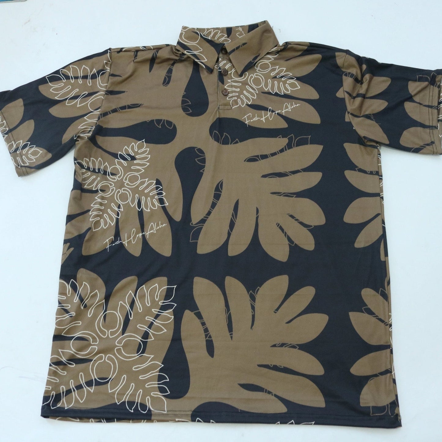 Mocha Ulu Quilt Mens Polo