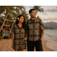 Mocha Ulu Quilt Mens Polo