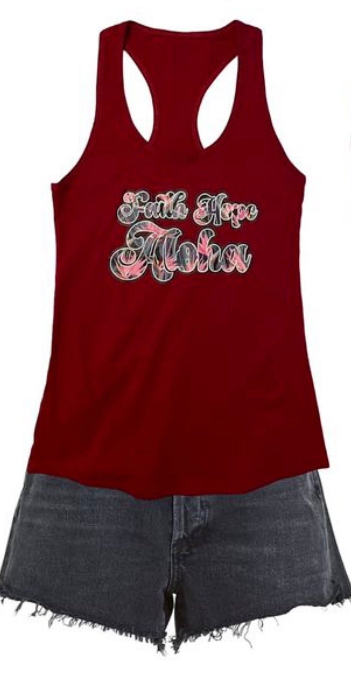 Maroon Bird of Paradise Womens Racerback Tank