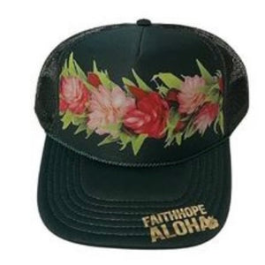 "Crown of Beauty" Dark Green Trucker Hat