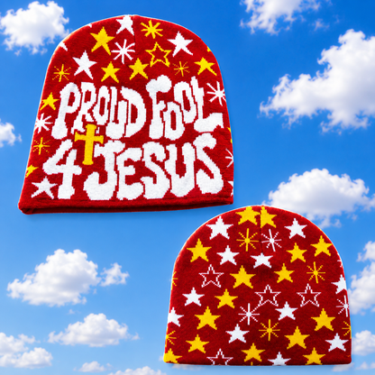 Proud Fool 4 Jesus Beanie Red Yellow White-PREORDER‼️