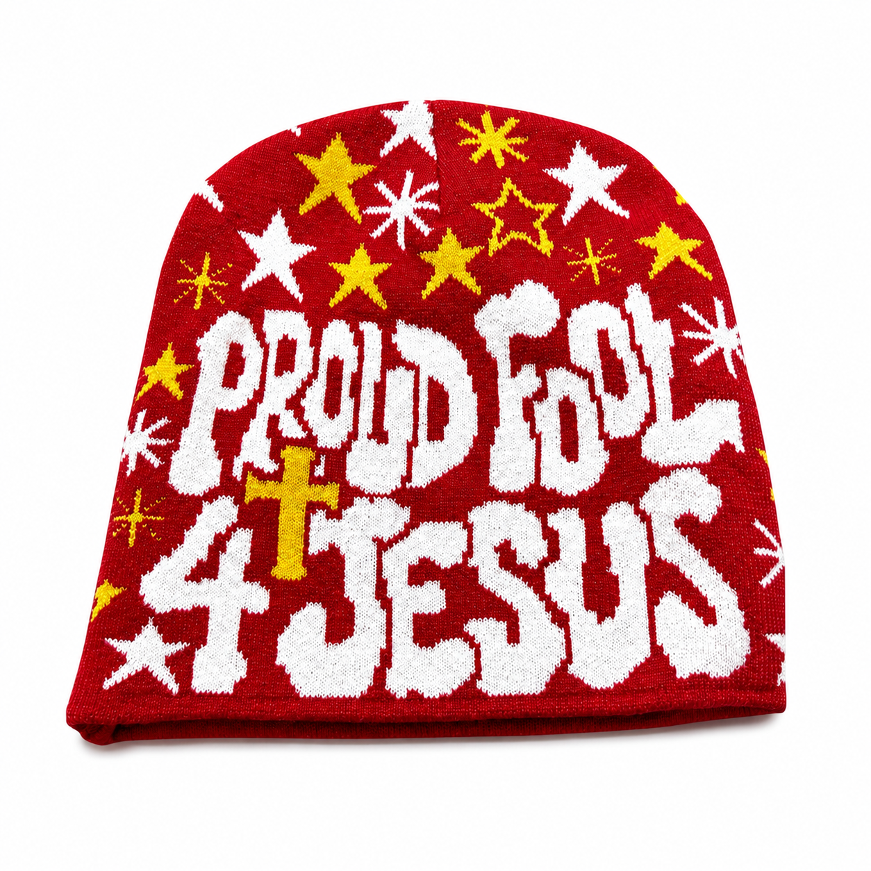 Proud Fool 4 Jesus Beanie Red Yellow White-PREORDER‼️