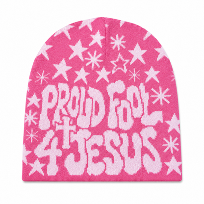 Proud Fool 4 Jesus Beanie Pink/Light Pink-PREORDER‼️