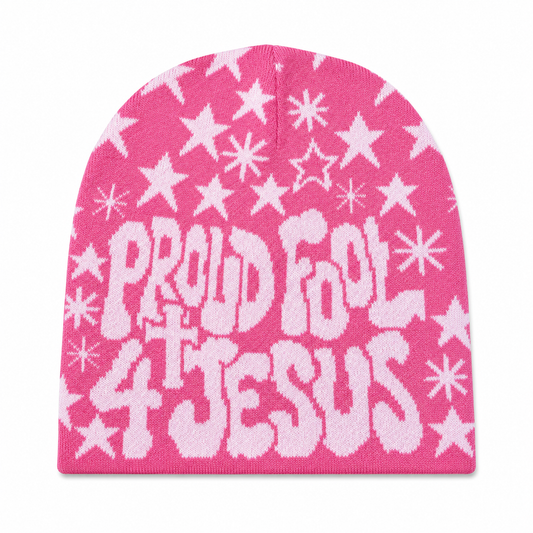 Proud Fool 4 Jesus Beanie Pink/Light Pink-PREORDER‼️