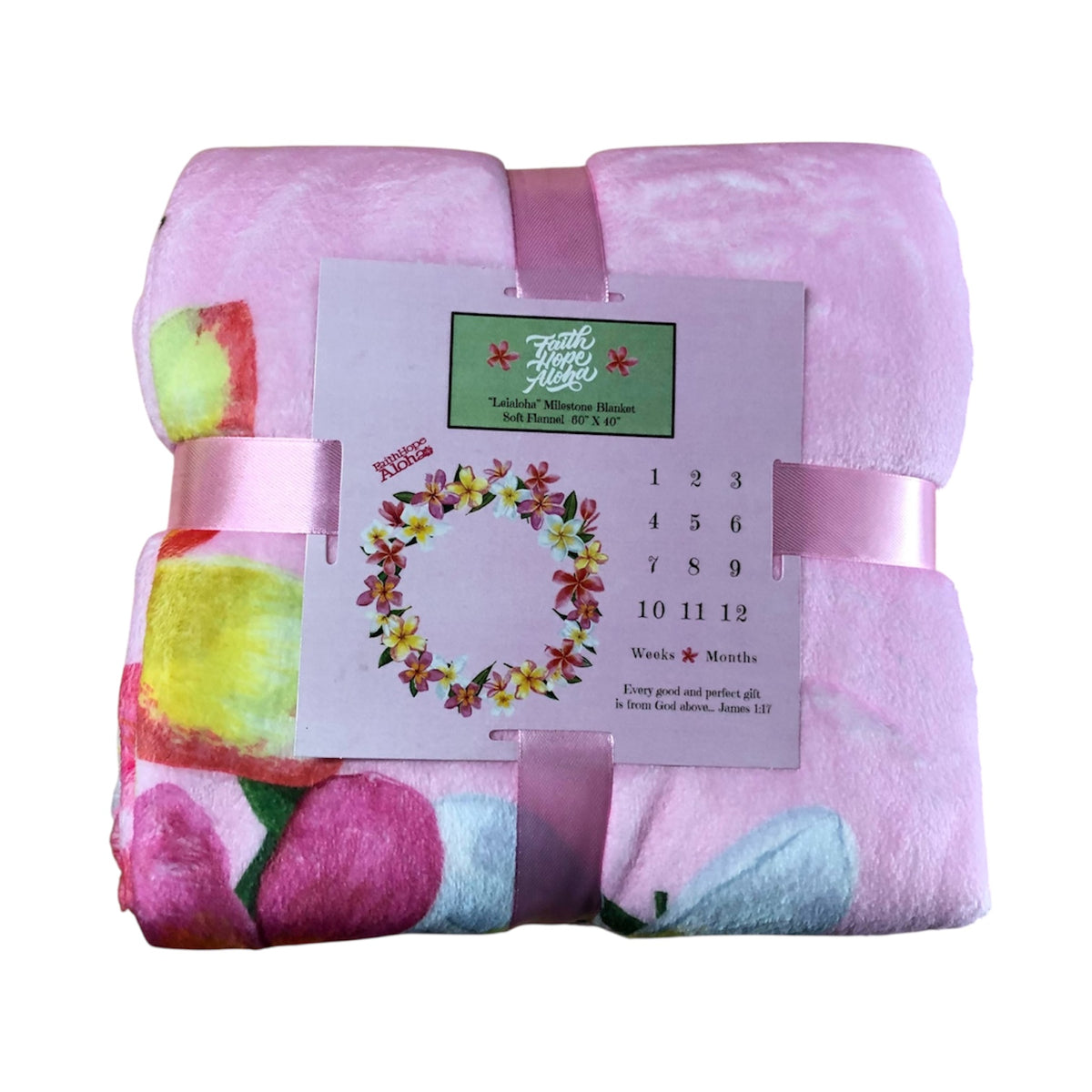 Leialoha Baby Pink Milestone Blanket