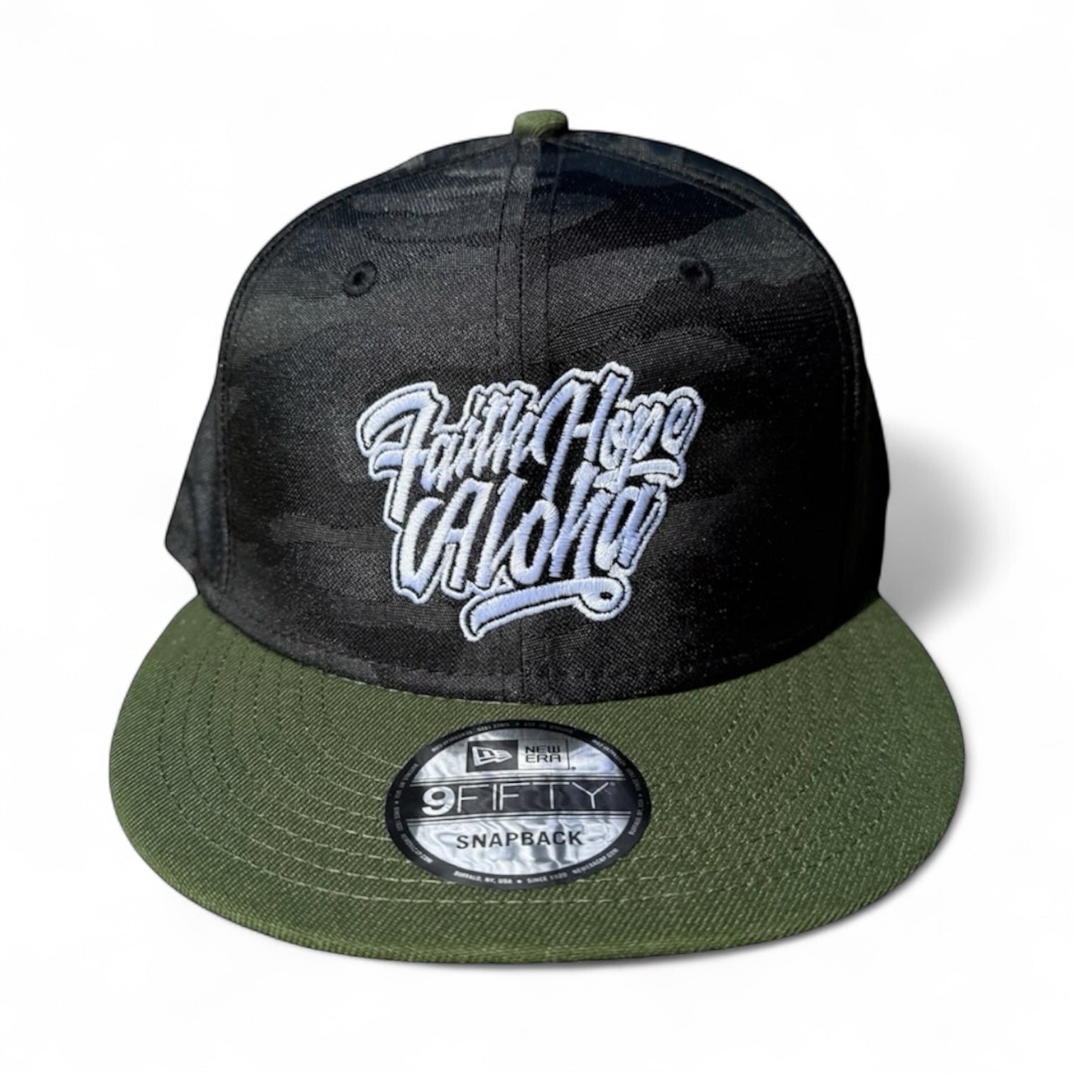 9 FIFTY Black Camo/Army Green Logo Embroidery Snapback