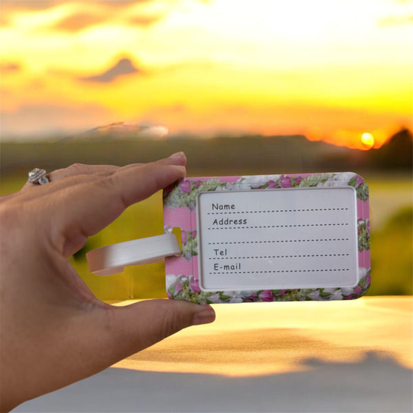Pink Pikake Pakalana Lokelani Rose Lei Luggage Tag