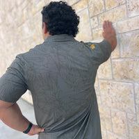 Mens Army Green/Gold "Serpants and Doves" Polo