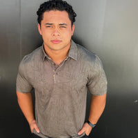 Mens Army Green/Gold "Serpants and Doves" Polo