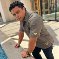 Mens Army Green/Gold "Serpants and Doves" Polo