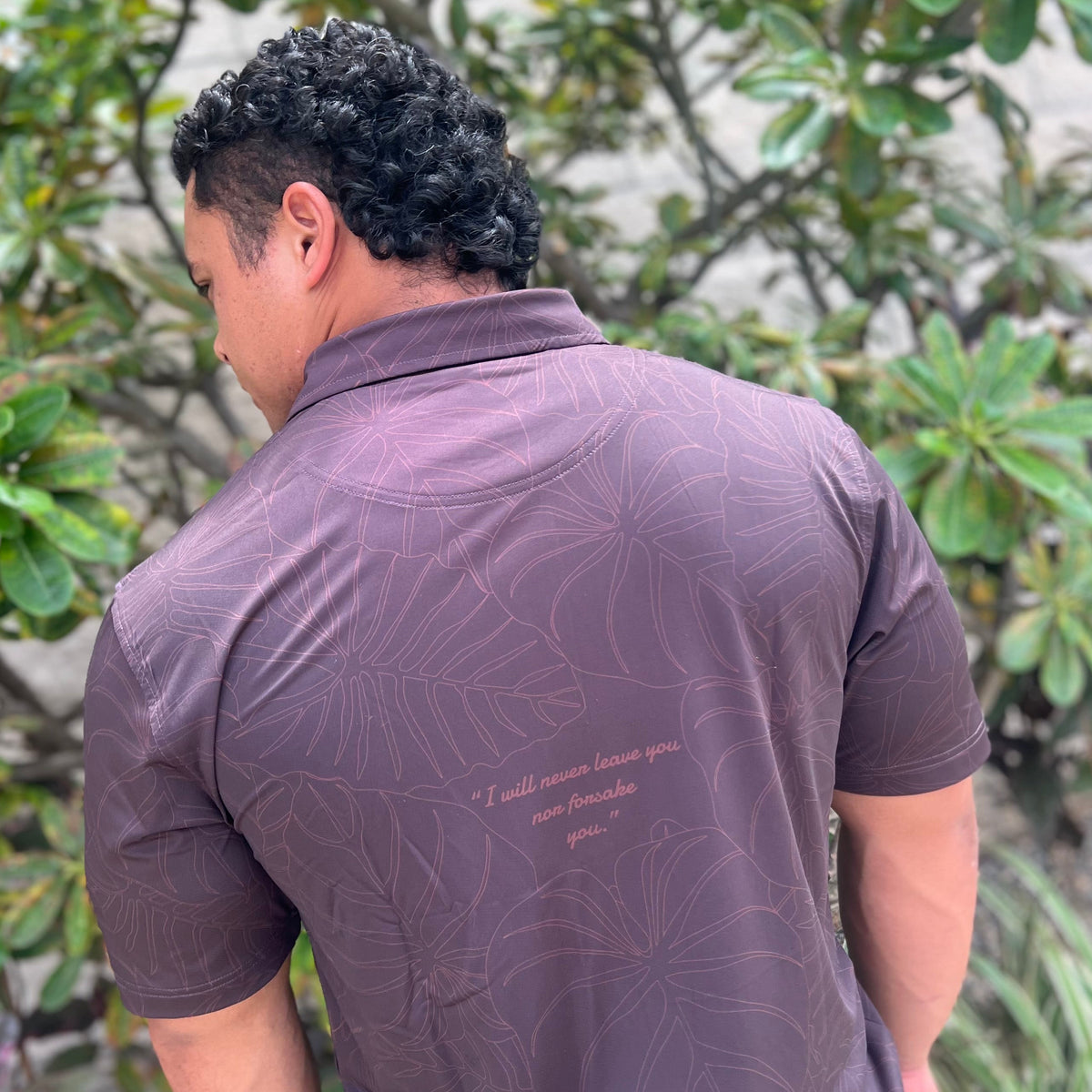 Mens Aina Brown Kalo "Never Leave"  Polo