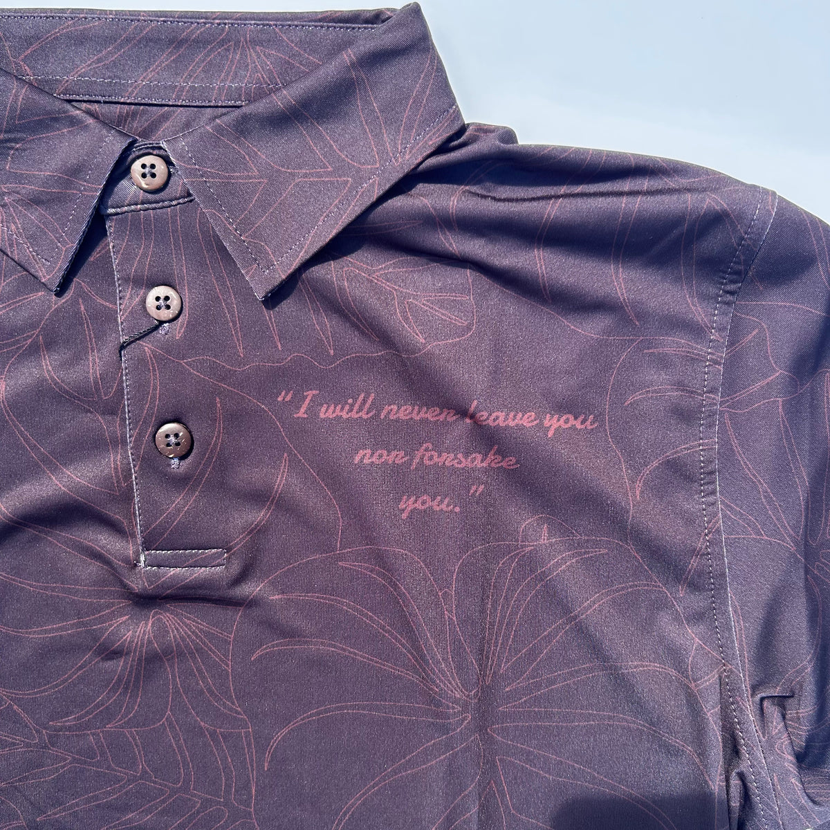 Mens Aina Brown Kalo "Never Leave"  Polo