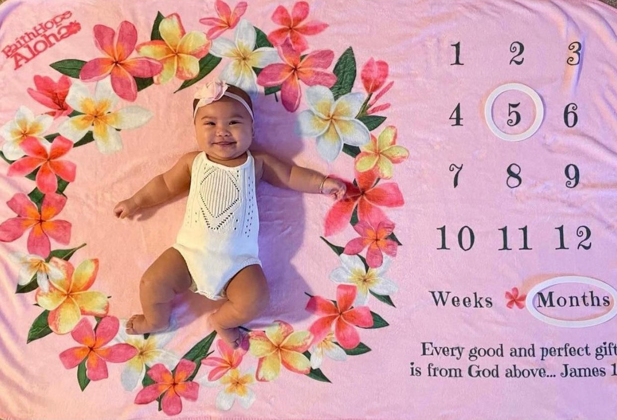 Leialoha Baby Pink Milestone Blanket