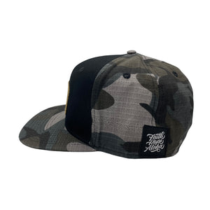 Black and Gray Camo Snapback Hat