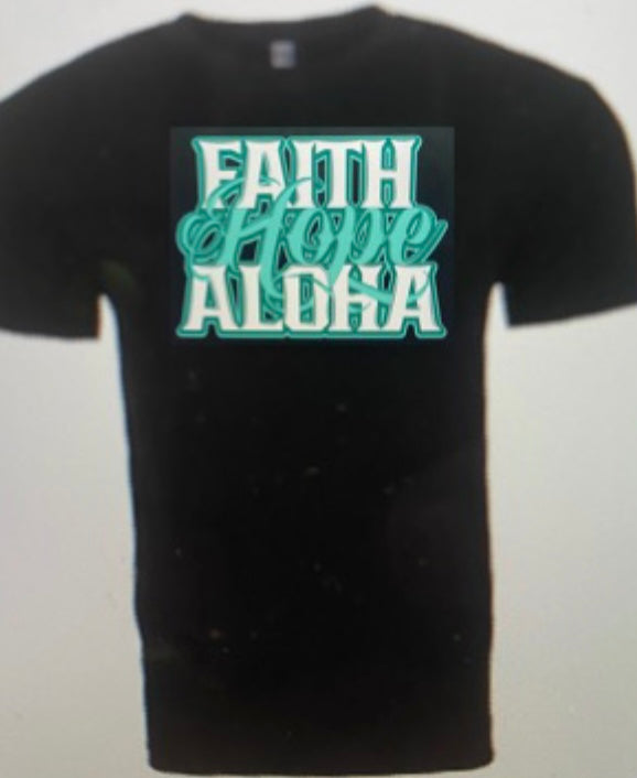 Black and Teal Blue Block Mens Tee
