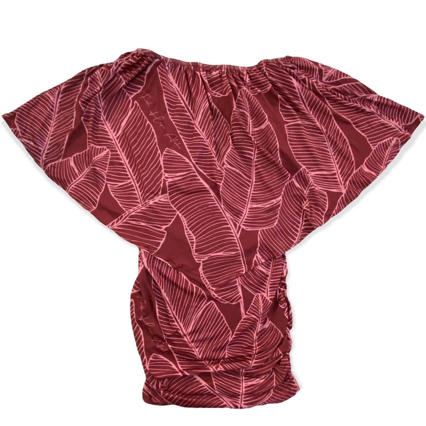 Maroon Banana Leaf Womens Dress